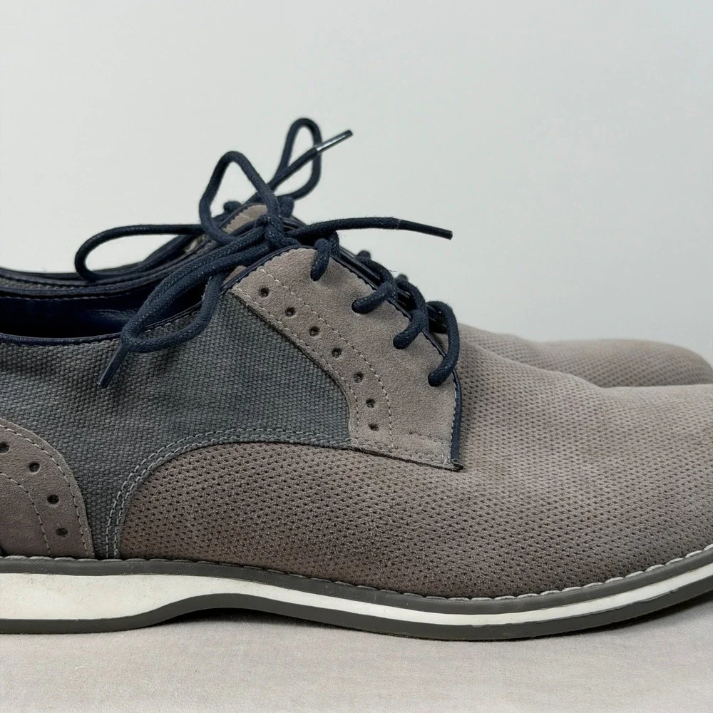 Kenneth Cole Reaction Mens Weiser Lace Up Gray Navy Hybrid Oxford Shoes 10.5M